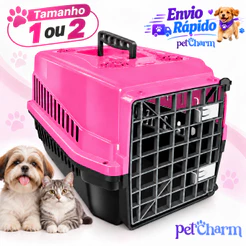 Caixa de Transporte N1 ou 2 Cachorro Gato Coelho Caixa de Transporte Pet 2 Travas 1 Alça