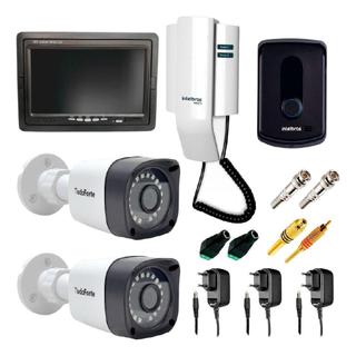Kit Porteiro Intelbras IPR8010 com 02 Câmeras Infravermelho e Tela Monitor 7" LCD Colorido