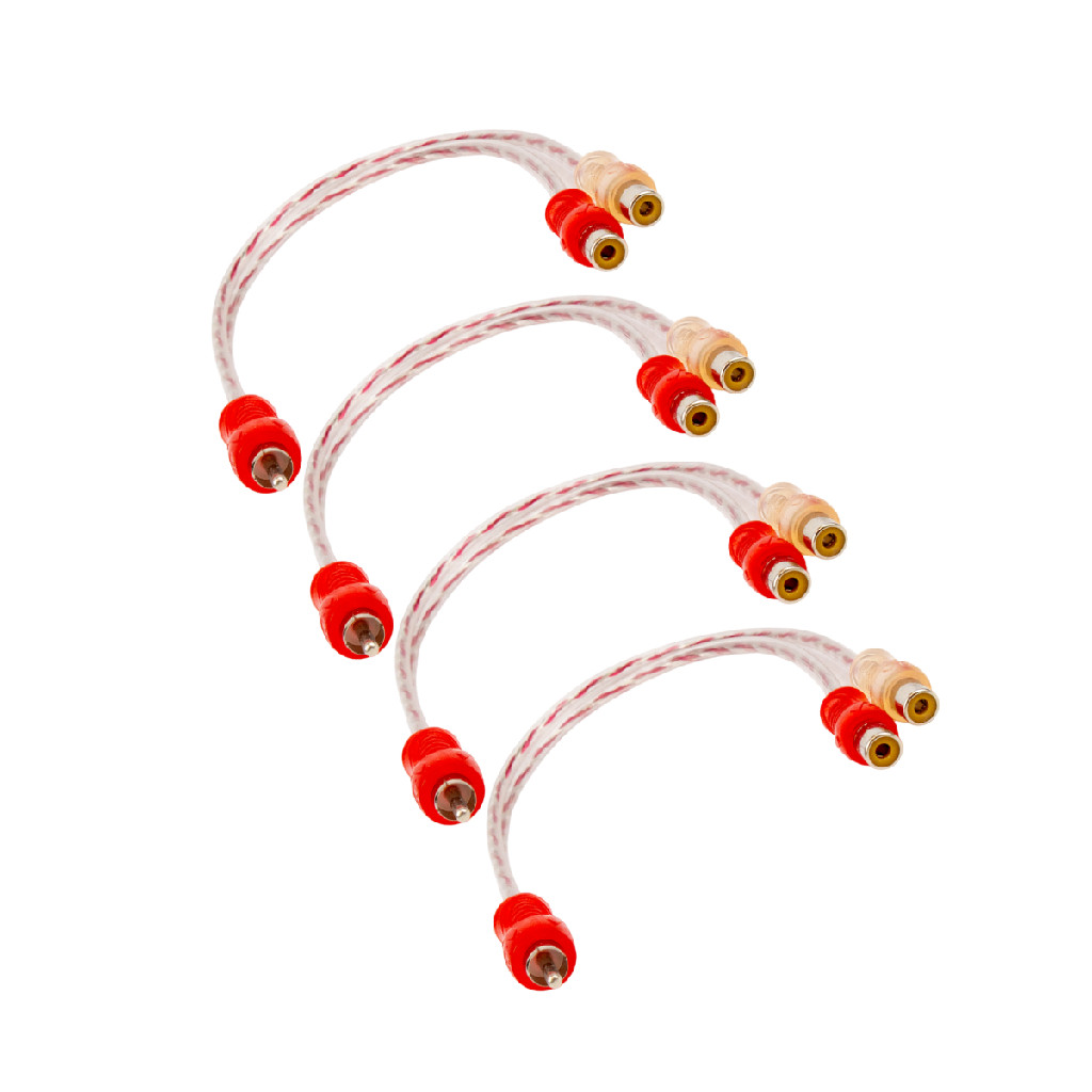 Cabo RCA Y Svart 1M 1 Macho 2 Fêmeas Vermelho/Prata C/4