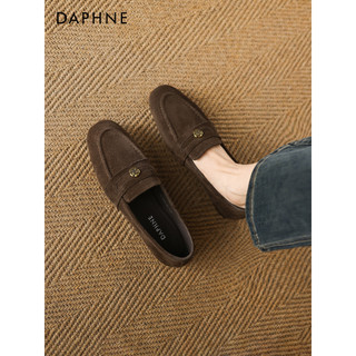 Daphne mocassins femininos outono 2026 novo estilo marrom estilo dinheiro antigo sapatos femininos britânicos sapatos ún