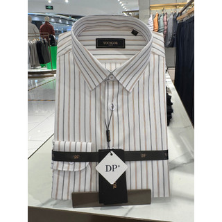 [2 cores] Camisa masculina de manga comprida Yagoer algodão amônia estiramento cetim padrão antirrugas camisa Slim Fit11