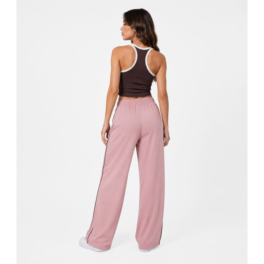 Calça Juvenil Wide Leg Moletom Felpado Minty Rosa — imagem 2 de 2