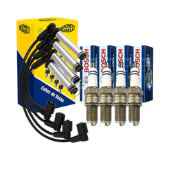 Cabos + Velas De Ignição Chevrolet Corsa Classic Celta Flex Original 7302+SP32