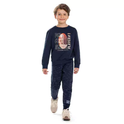 Conjunto Longo Infantil Menino Football Elian Azul