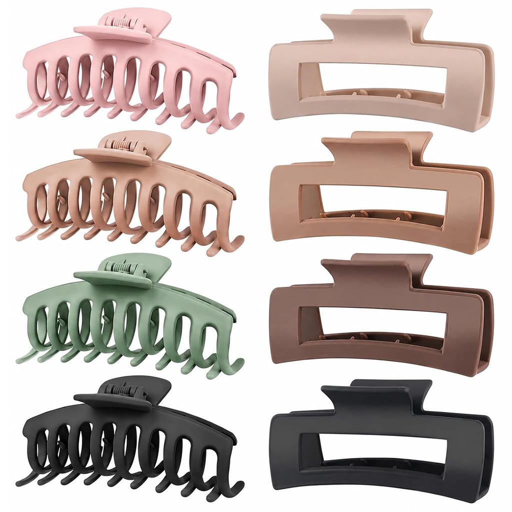 D6W8 TOCESS – Conjunto de 8 presilhas grandes para cabelo, ideais para mulheres, com presilha de tamanho grande para cab