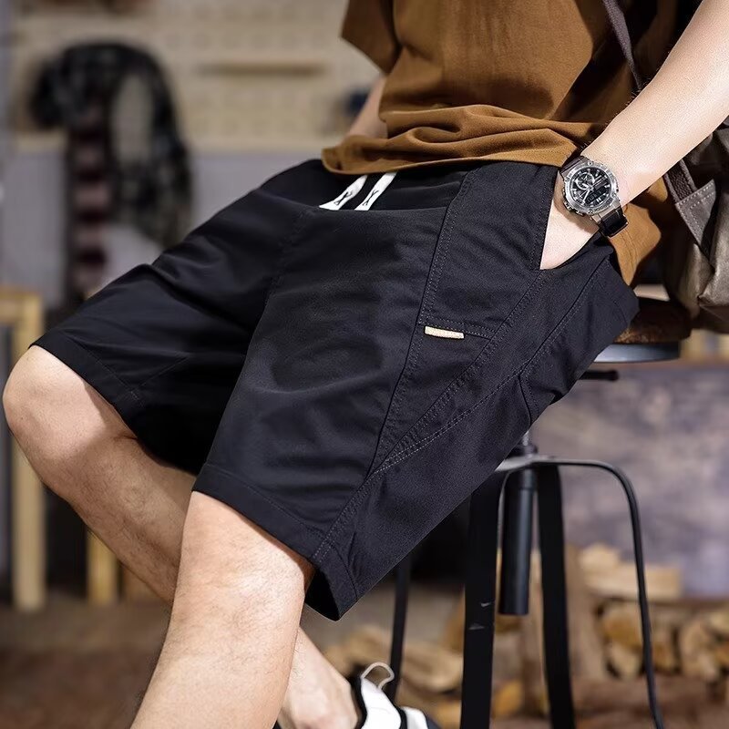 Macacão americano Shorts masculino verão 2025 novo estilo tamanho grande calças médias casuais calças de cinco pontos ve