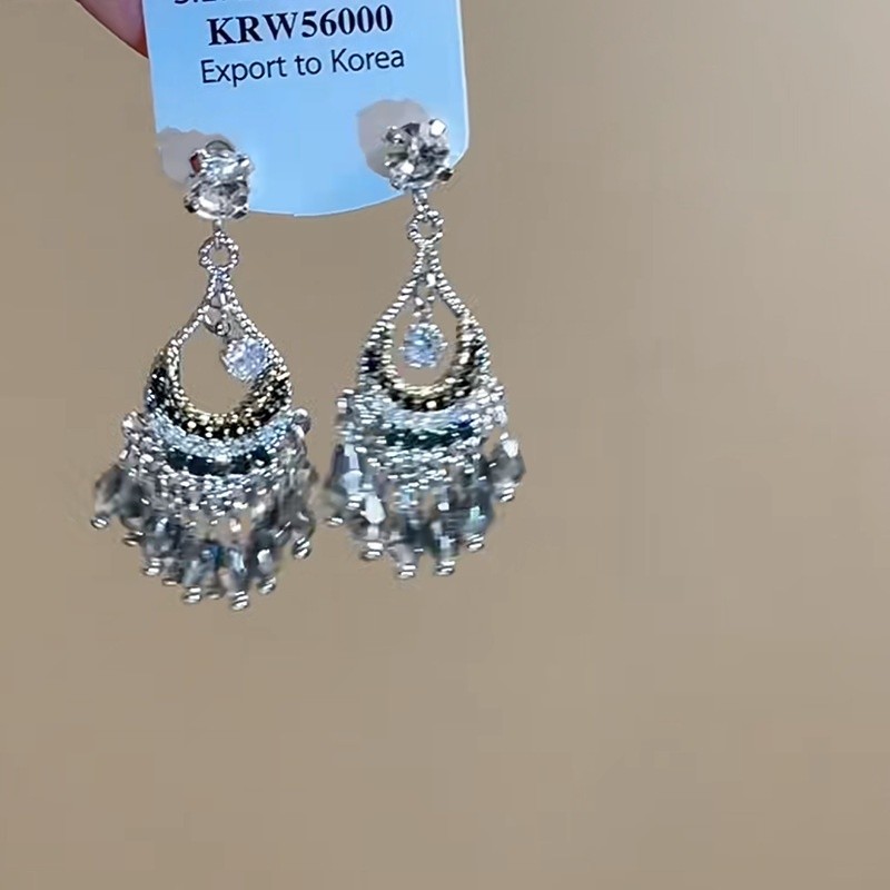 Mulher fria ~ luz luxo pérola gota de água brincos novo estilo nicho High-End temperamento moda brincos rosto redondo