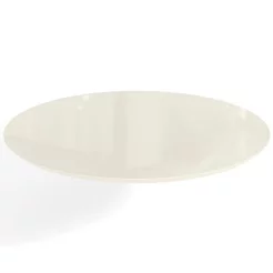 Tampo Redondo Mesa de Jantar com Vidro 105cm Branco/Off White Off White