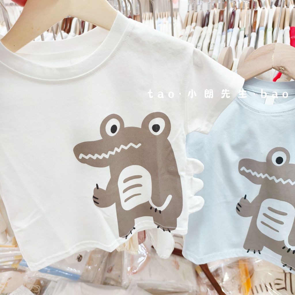 Z Anzijun ~ Camiseta de manga curta para meninos, crianças, bebê, desenho animado, dinossauro, Top 2