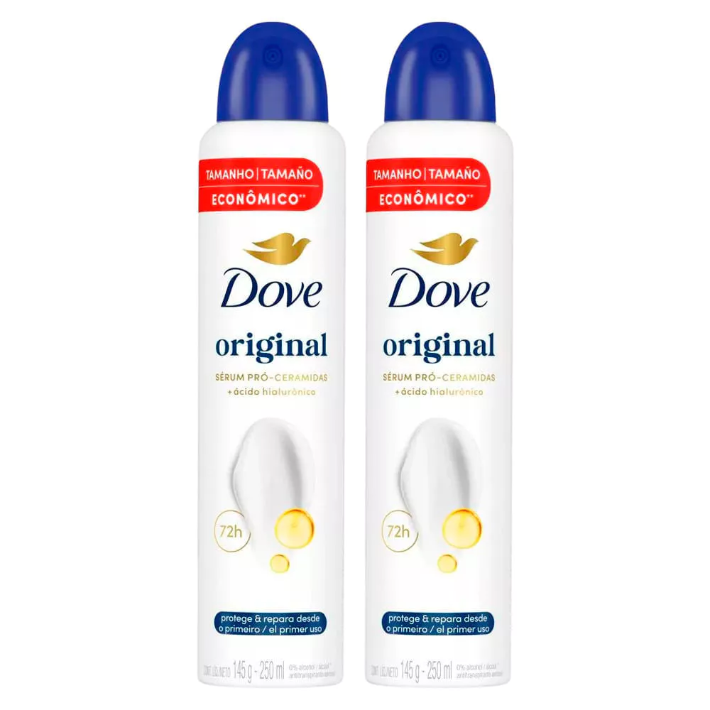 Kit Desodorante Aerosol Dove Original 250ml - 2 Unidades