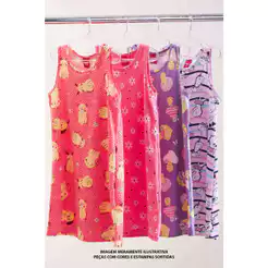 Kit 4 Vestidos Regata Infantil Menina Elian Sortido