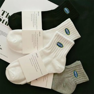 Meias masculinas Nara, desodorante absorvente de suor, tubo médio, meias esportivas, letras da moda, Deo