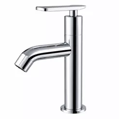 Torneira de Bancada em ABS de Lavatório Lavabo Banheiro Alta Alavanca Slim Cromada