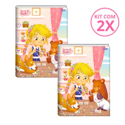 Kit Com 02 Cadernos Brochura 80 Folhas Turma da Bela - Jandaia CAPA:Colar/Colar