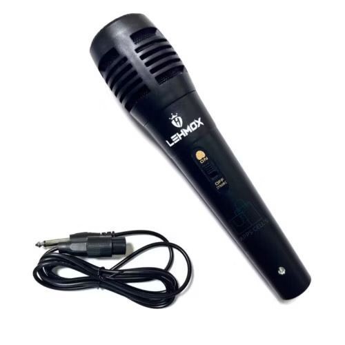 Microfone Dinâmico Profissional com Fio para Caixa Som e Karaokê e