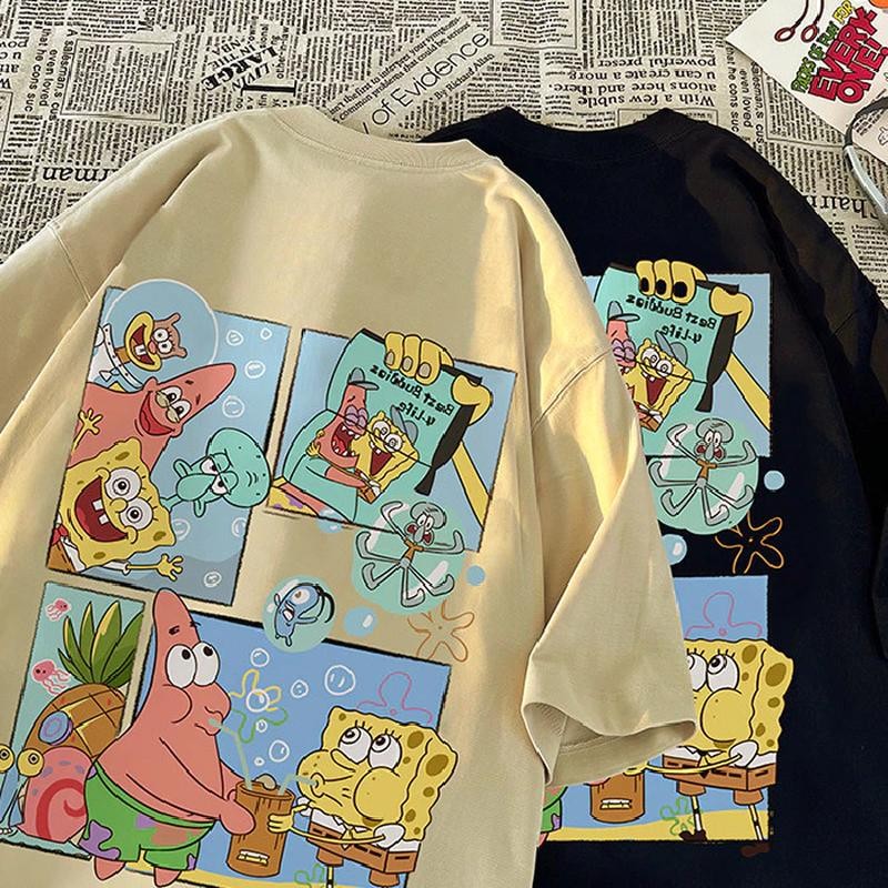 Camiseta Camisa Várias Estampas Bob Esponja Patrik Estrela do Mar Camisa 100% Algodão Envio imediato em Oferta na Shopee