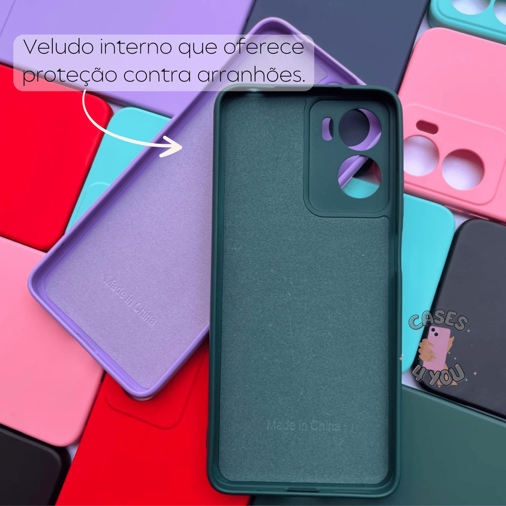 Kit Motorola Moto E15 Capa Capinha + Película 3D Cerâmica Privacidade Câmera MotoE15 - detalhe