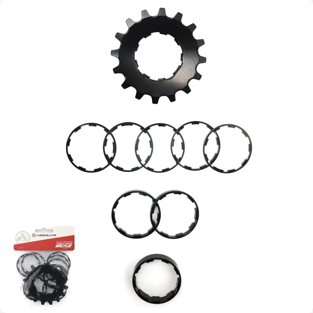 Kit De Conversão 1 coroa Absolute Cog 16 dentes Bicicleta Montadinha Gios Hupi Perifa cubo 8 a 12v