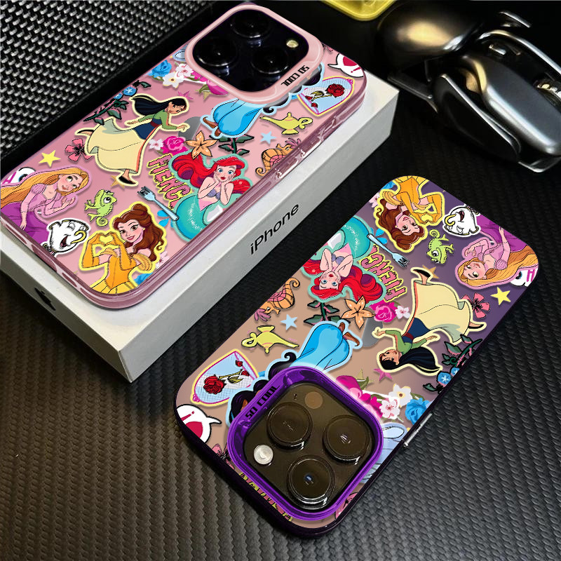 Capa de celular Disney Princesas fofo colorida anti-choque para Samsung S22 S24 S23 Ultra S20 S21 S23FE S24 S25 S22 Plus