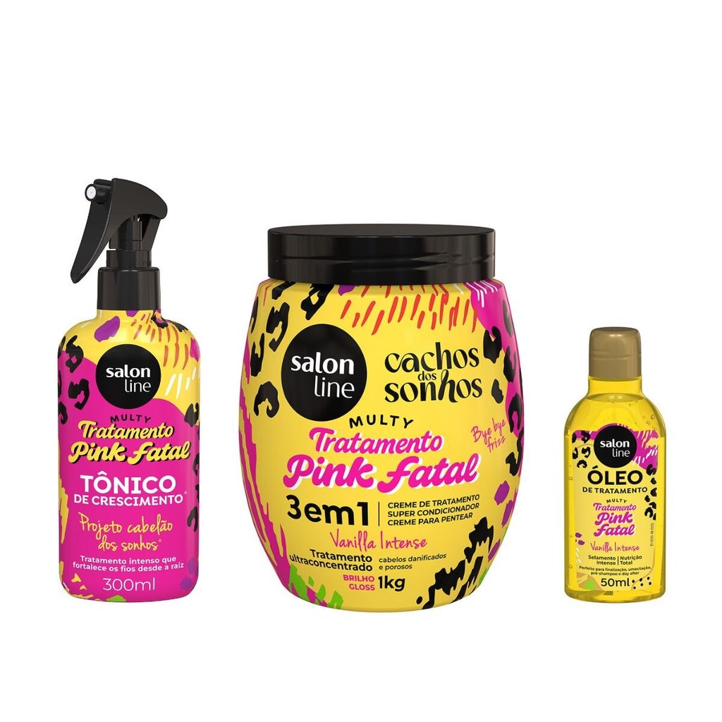 Kit Finalização Capilar Cachos dos Sonhos Pink Fatal em Oferta na Shopee