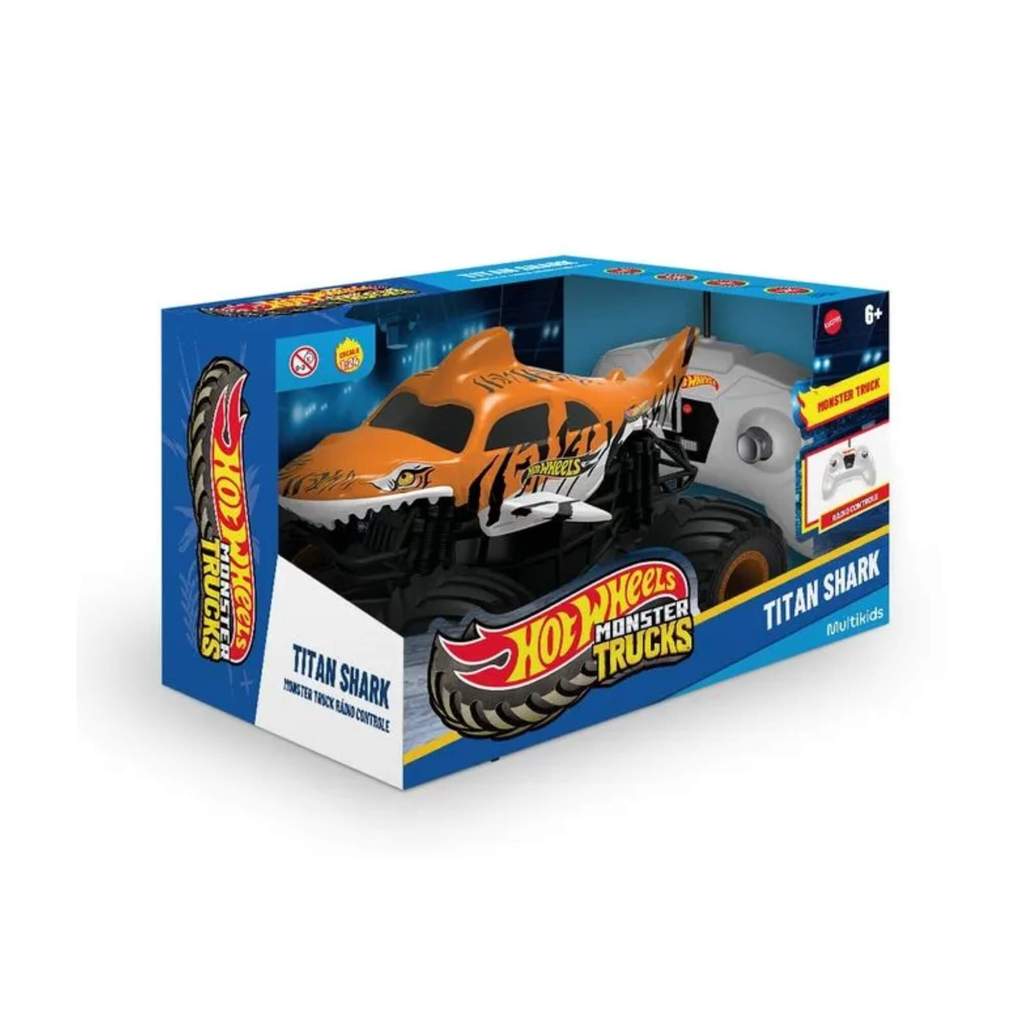 Brinquedo Infantil Monster Truck Titan Shark de Controle Remoto Hot Wheels Multikids - BR2532 em Oferta na Shopee
