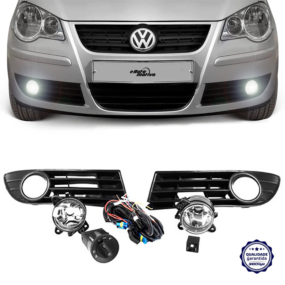 Farol de Milha Volkswagen Polo 2007 a 2010 Shocklight Auxiliar Neblina Botão Original Kit em Oferta na Shopee
