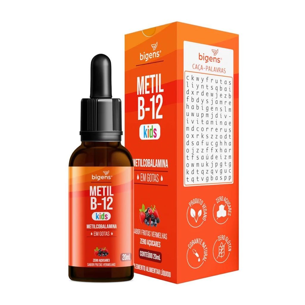 Metil B12 Kids Gotas - 20ml Frutas Vermelhas - Bigens