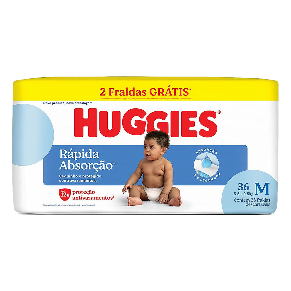 Fralda Infantil Huggies Meguinha Tamanho M 36 Unidades em Oferta na Shopee