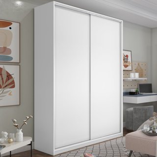 Guarda Roupa Solteiro 100% MDF BP com 2 Portas Zermatt Branco em Oferta na Shopee