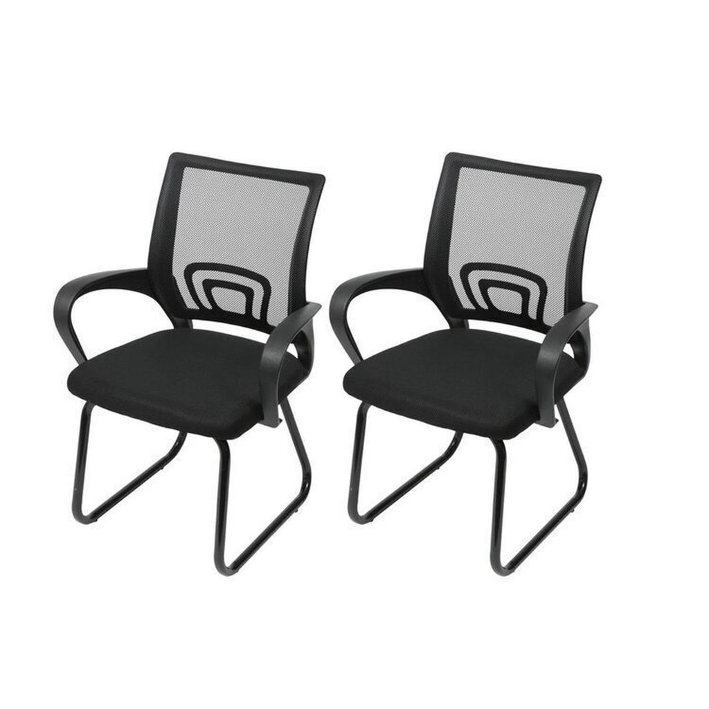 Kit 2 Cadeiras Escritório Interlocutor Fixa Tela Mesh Tok 3310 Preto