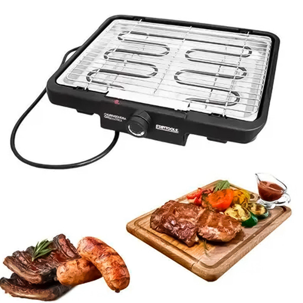 Churrasqueira Elétrica Grill Startools 2000W Preta – 127V ou 220V – Compacta e Portátil Sem Fumaça em Oferta na Shopee