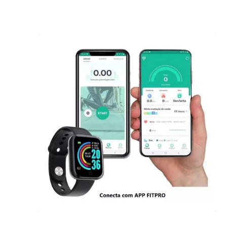 Pulseira para Relógio Smartwatch Smart Bracelet D20 Plus Relógio inteligente para Android e IOS