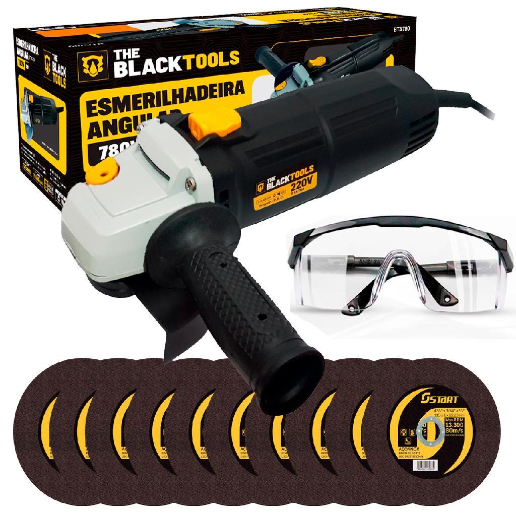 Esmerilhadeira Lixadeira Profi. 220v 4.1/2 750w The Black Tools + 10 Discos Corte Fino E Oculos em Oferta na Shopee