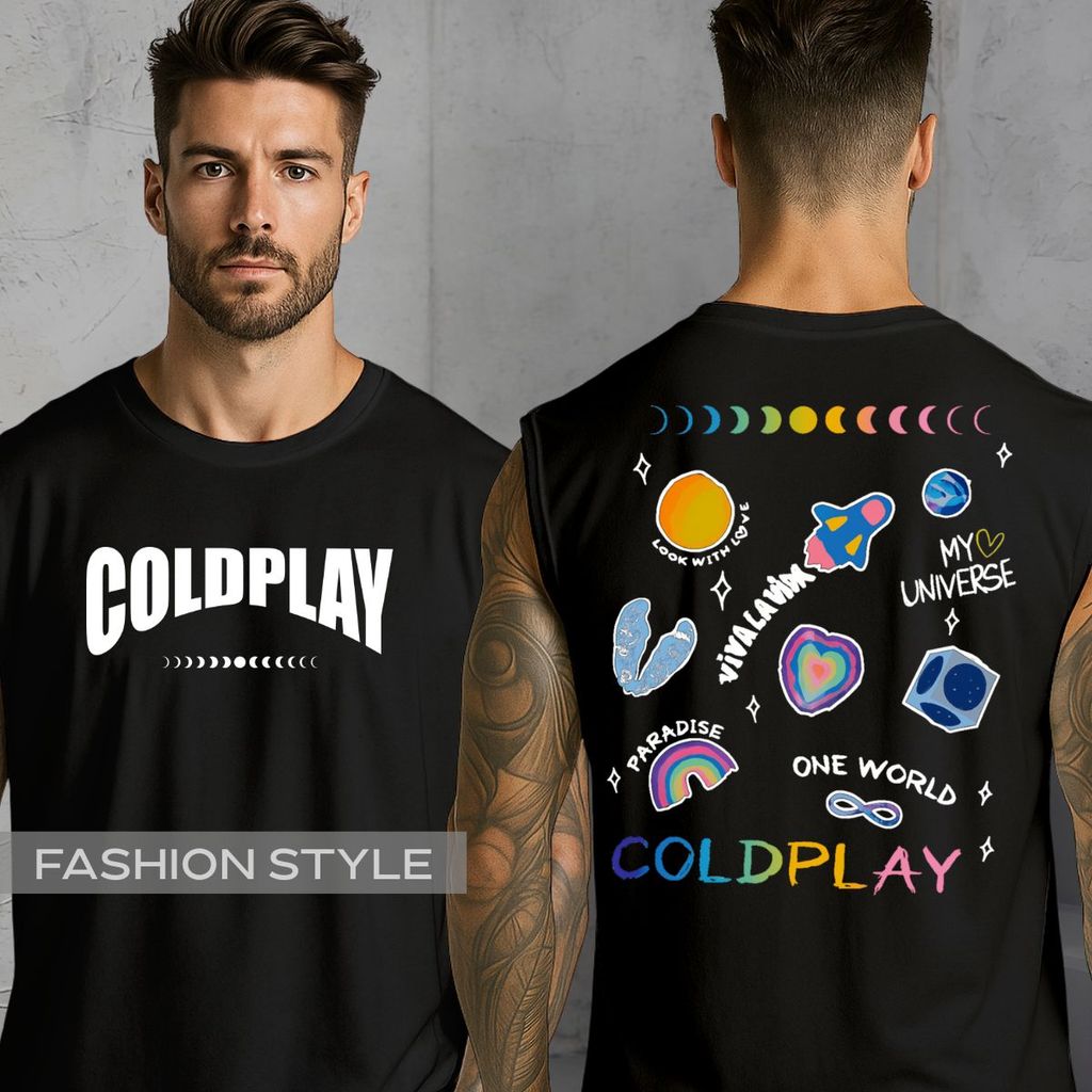 Regata Oversized Coldplay Music Track List Banda Pop Rock Show Regata Machão Blusa Cavada