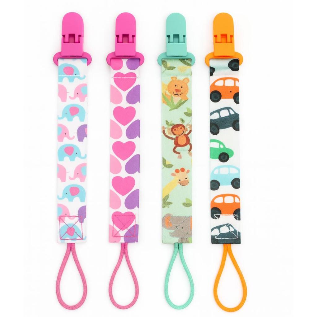 Kit 2 Prendedores de Chupeta - Estampas Kit 2 Prendedores de Chupeta - Estampas