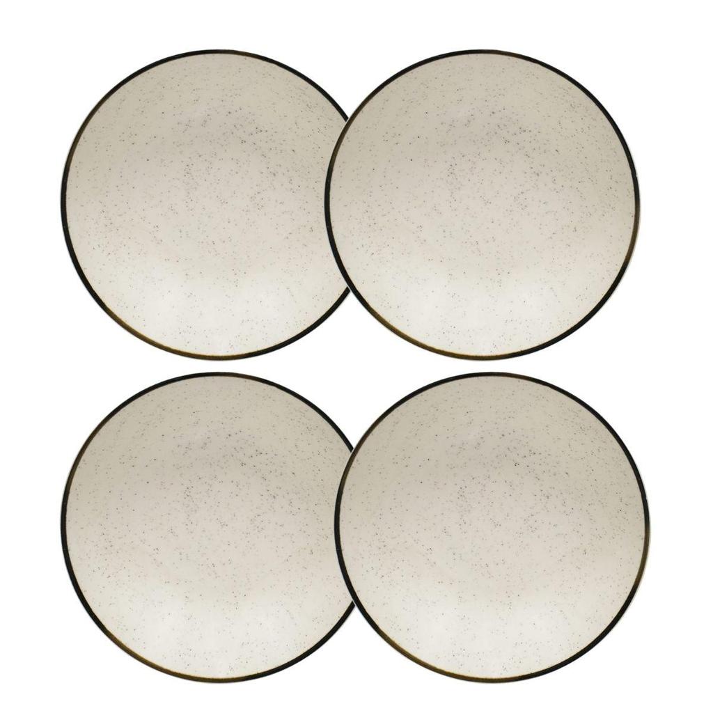 Jogo De 4 Pratos Fundos 20,5 Cm Oxford Unni Brisa em Oferta na Shopee