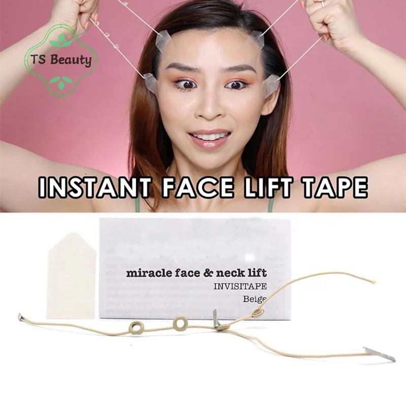 TS FASHION 40 Pcs Fita De Lifting Facial Kit De Faixas De Remendo De Linha V Invisível Adesivos Faciais Finos .