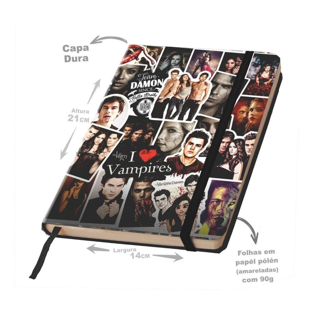 Caderneta Tipo Moleskine A5 Diário De Um Vampiro em Oferta na Shopee