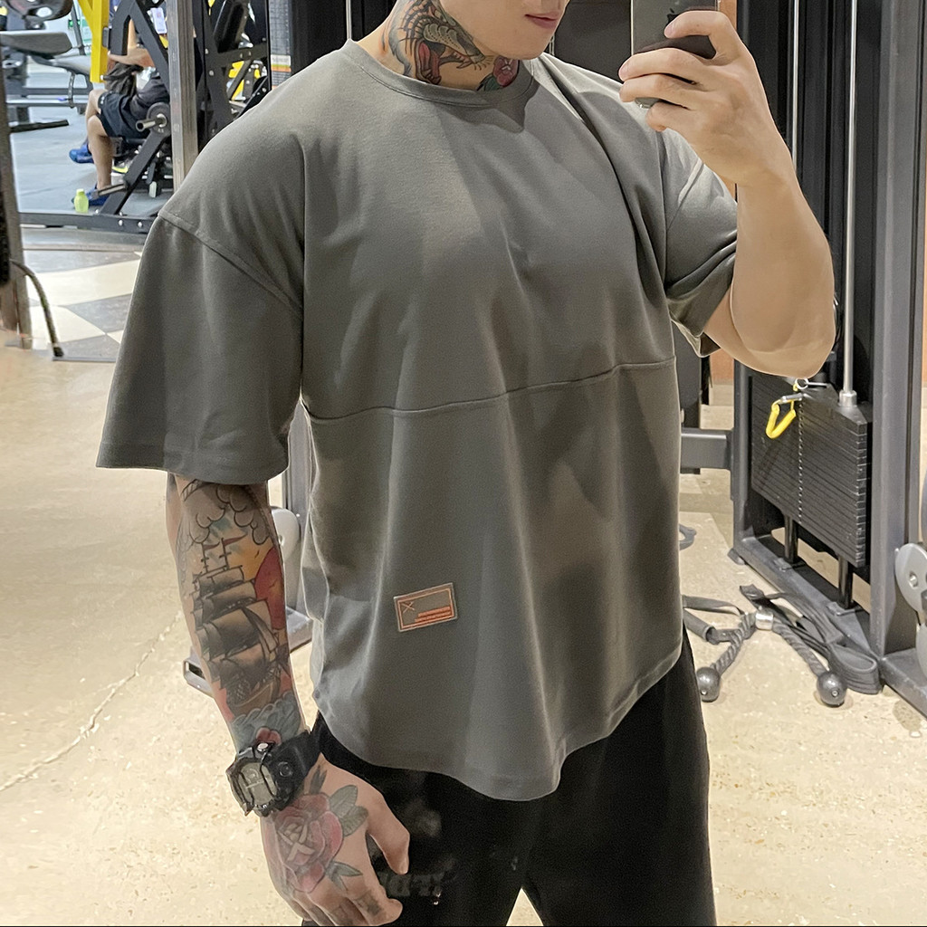 Músculo solto camiseta de Fitness masculino irmão correndo treinamento ferro tamanho grande basquete lazer esportes de m
