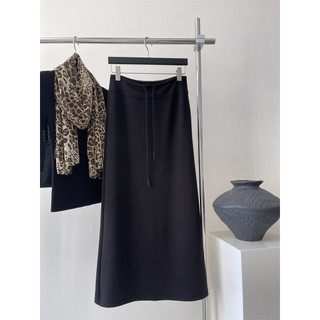 JAYT Estilo Minimalista Tencel Algodão Esportes Moletom com Cordão Vida Diária Sentido Saia Reta de Cintura Baixa