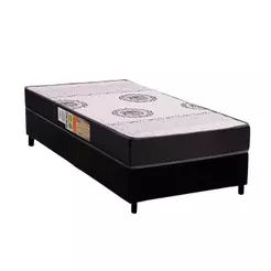 Conjunto Box Solteiro: Colchão Anatômico Polar D28 Orthoface Black + Base CRC Suede Black (88x188)