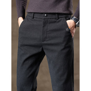 Calças casuais retas soltas masculinas primavera outono inverno estilo escovado lã 2505 outono novo estilo calças mascul