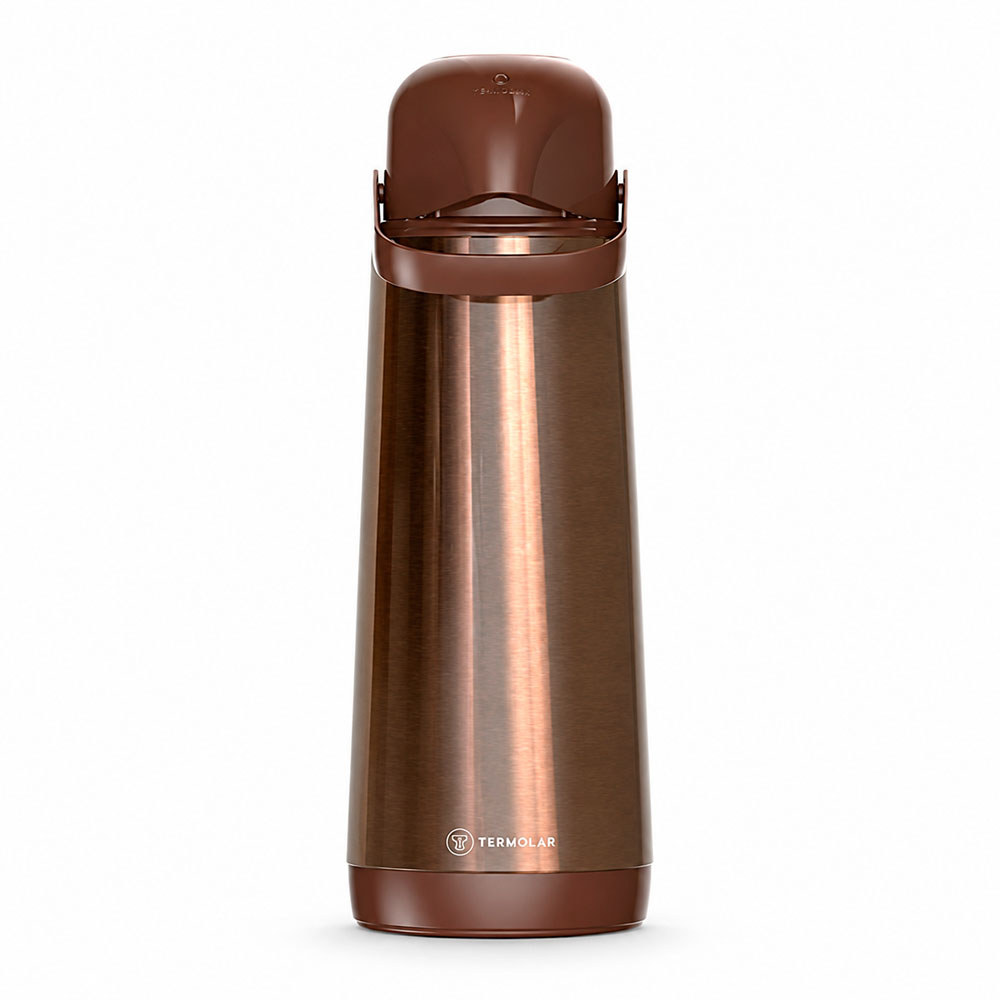 Garrafa de Café em Inox Marrom Café da Tarde Termolar 1,8 Litro para Bebida Quen