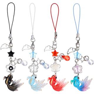 4 Peças de Pingentes Fofos para Telefone, Correia para Celular Y2K, Correntes Decorativas para Capas de Telefone, Correi