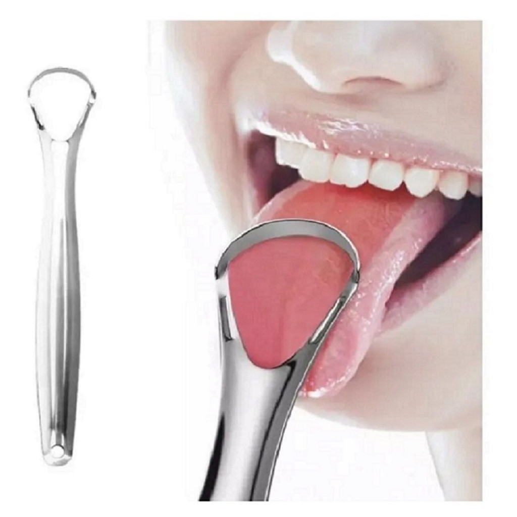 Raspador Limpador Lingua aço inoxidável Inox para Boca Higiene Oral Care