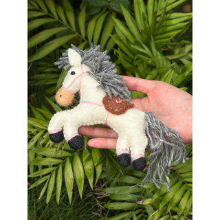 Muni correndo pônei lã feltro feito à mão saco pingente cavalo para o sucesso criativo ano do cavalo pingente lembrança