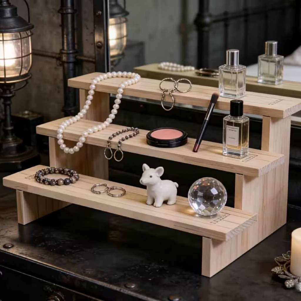 Expositor de Madeira para Perfumes, Joias, Cosméticos, Doces, Decoração de Festa e Organização