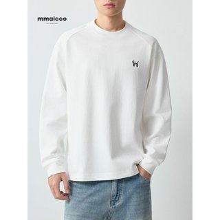Momaike roupas masculinas Gaozhi Commuter bordado moletom masculino 2026 primavera novo estilo em torno do pescoço caído