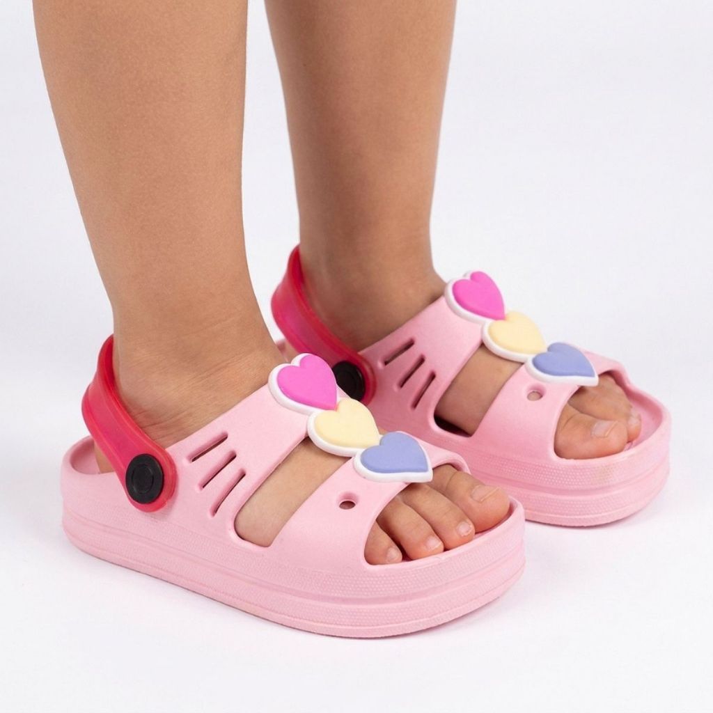 Sandália Papete Babuche Infantil Menina love pink volta aulas escolar verao