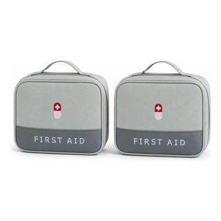 Kit 2 Necessaire Porta Medicamentos Higiene Pessoal Viagem Cinza
